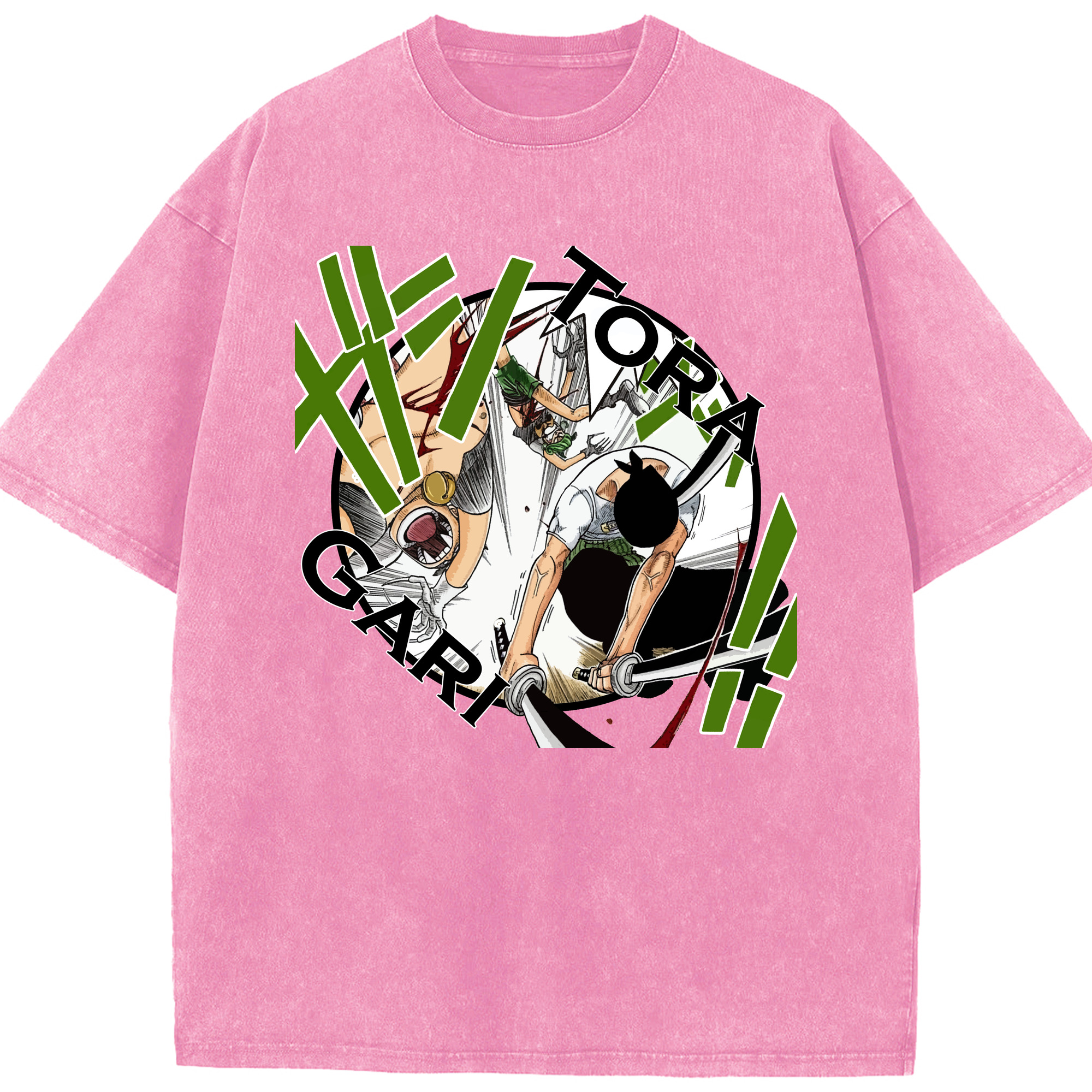 ワンピース ロロノア・ゾロ ONE PIECE Roronoa Zoro 綿100% ヴィンテージ風 半袖Tシャツ（フロントプリント）